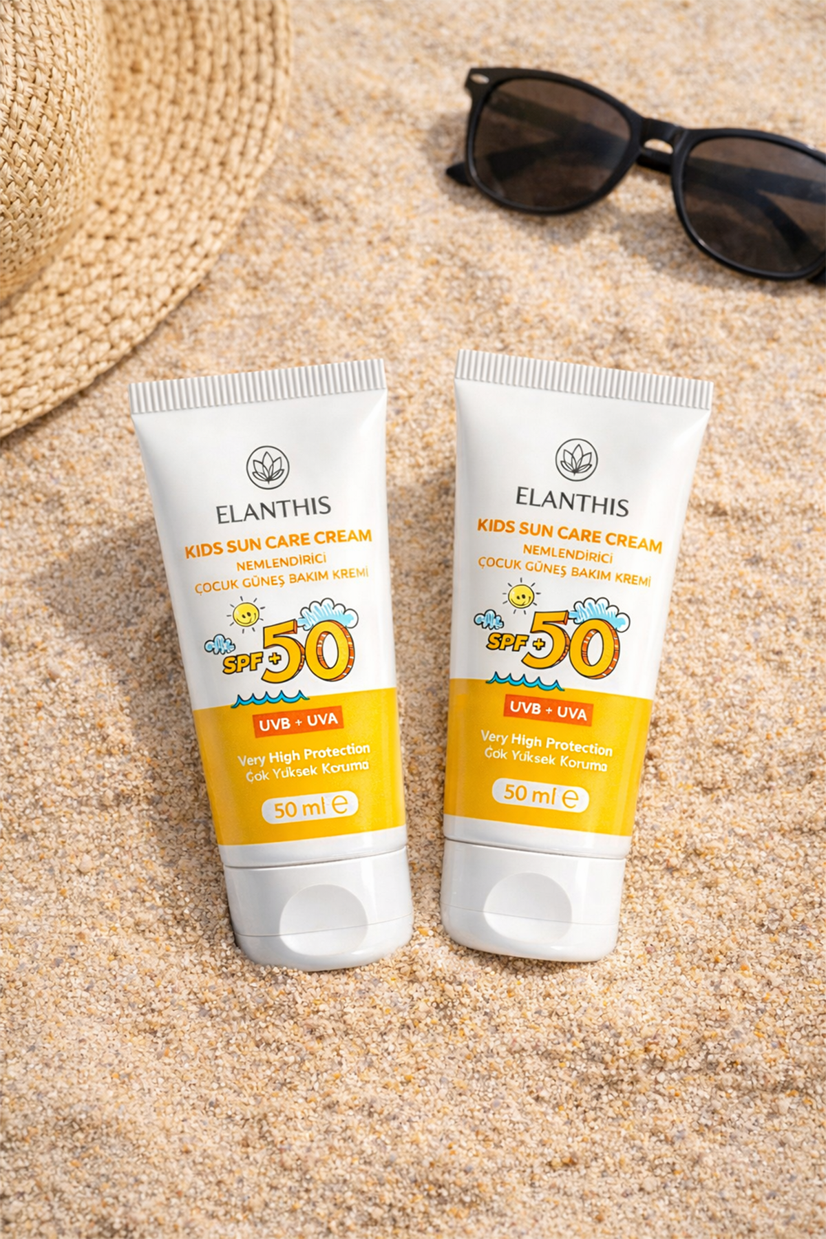 Elanthis Aile Boyu Güneş Koruma Paketi - Çocuk SPF 50 (50 ml) + Yetişkin SPF 50+ (100 ml)