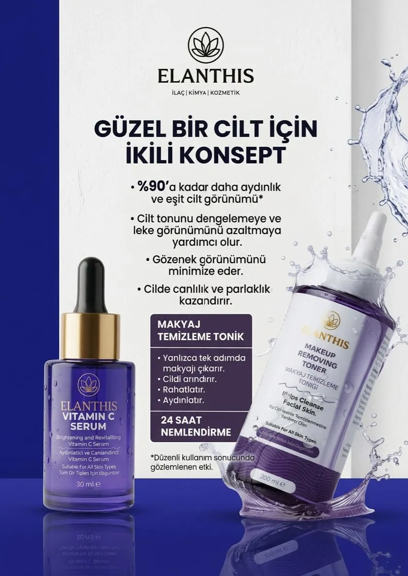 Güzel Cilt İkili Konsept - Vitamin C Serum 30 ml + Makyaj Temizleme Toniği 200 ml
