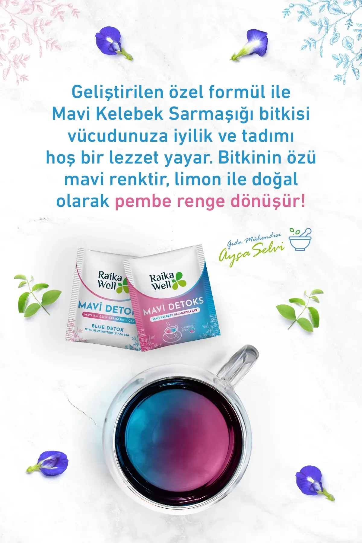 Mavi Kelebek Sarmaşıklı Detoks Çay Blue Butterfly Pea Tea